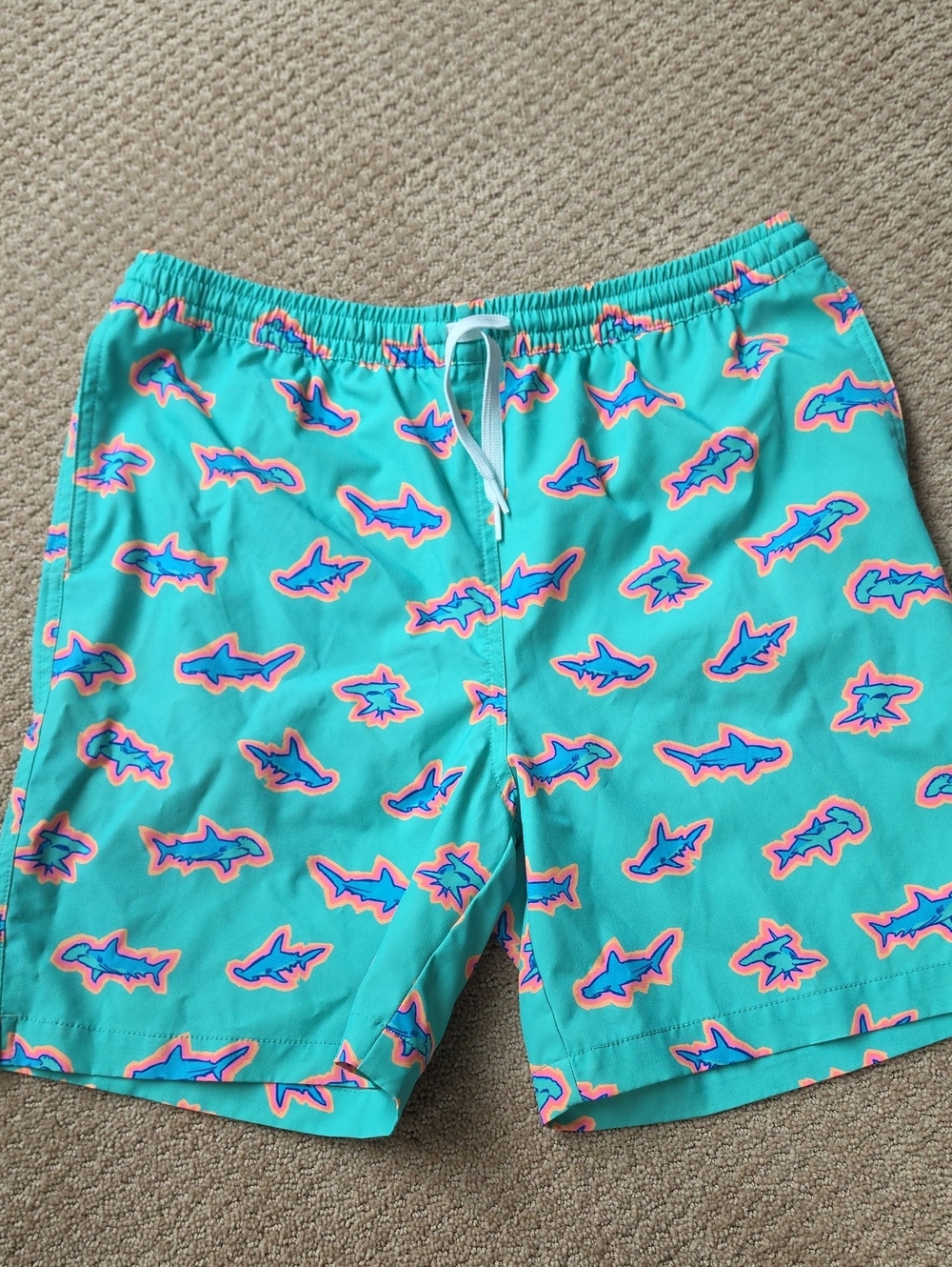 Chubbies Teal Shark Youth XL Swim Trunks